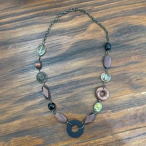 Vintage 25.5” Wooden & Bead Necklace